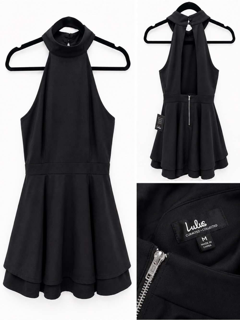 Lulu's Black Halter Fit-and-Flare Dress - Picture 2 of 2